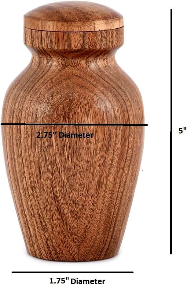 NIRMAN Acacia Wood Urns for Cremated Ashes