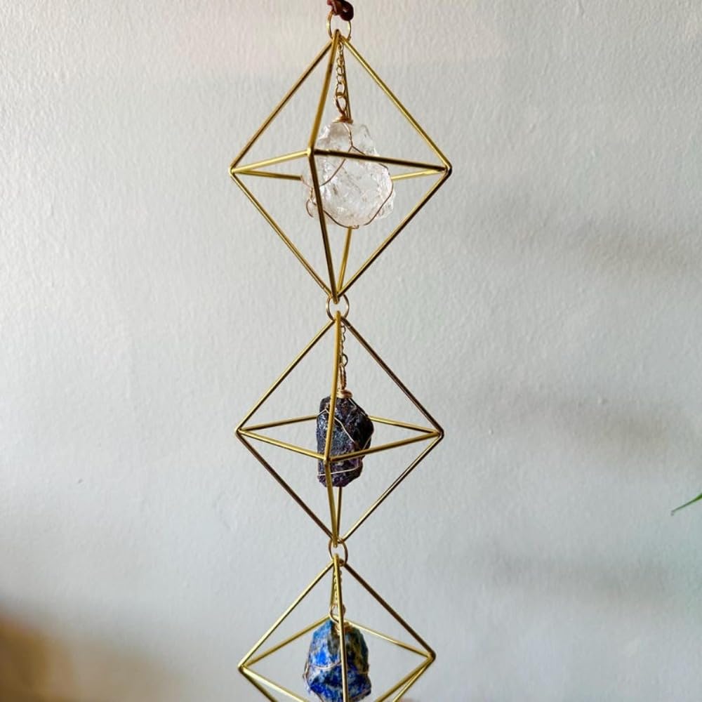 7 Circle Crystal Hanging Mobile Boho Suncatcher Decor