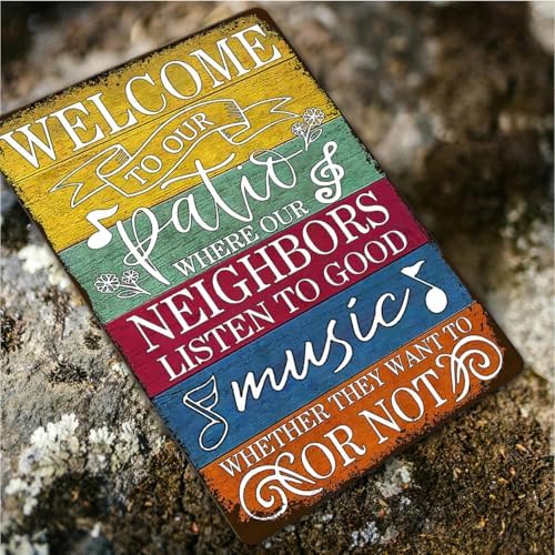 Welcome To Our Patio Personalized Metal Sign 8x12 Inch