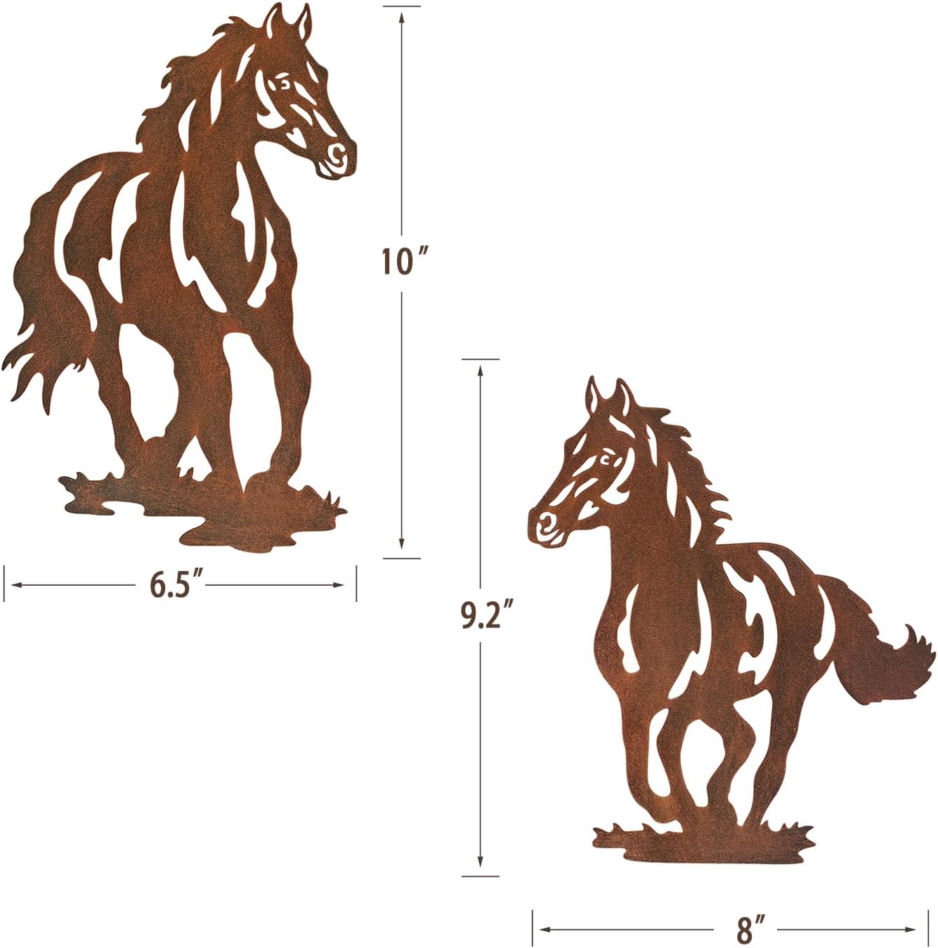 Limygus Metal Horse Wall Art Decor Set of 3