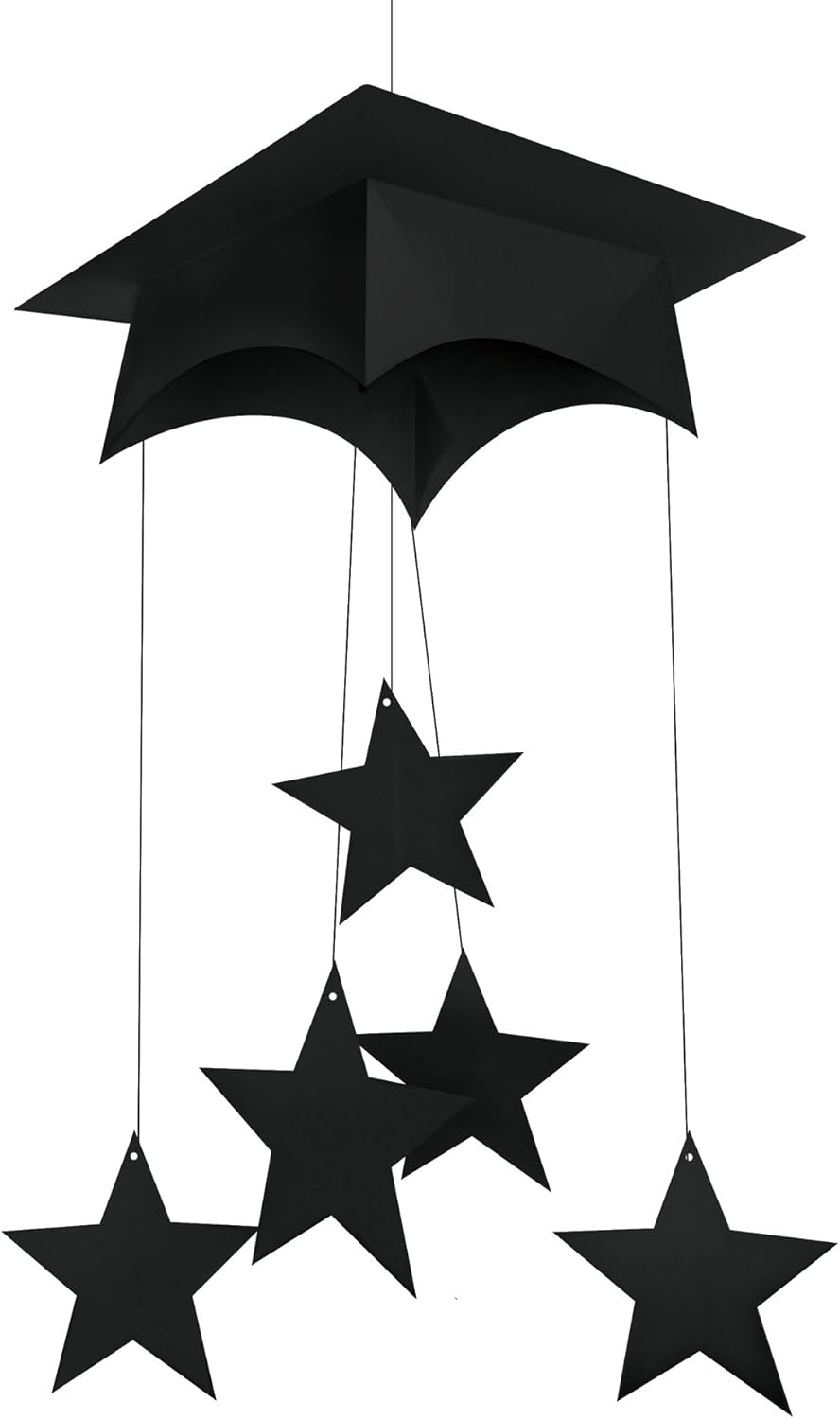Creative Converting Graduation Cap Hanging Mobile 24 Black