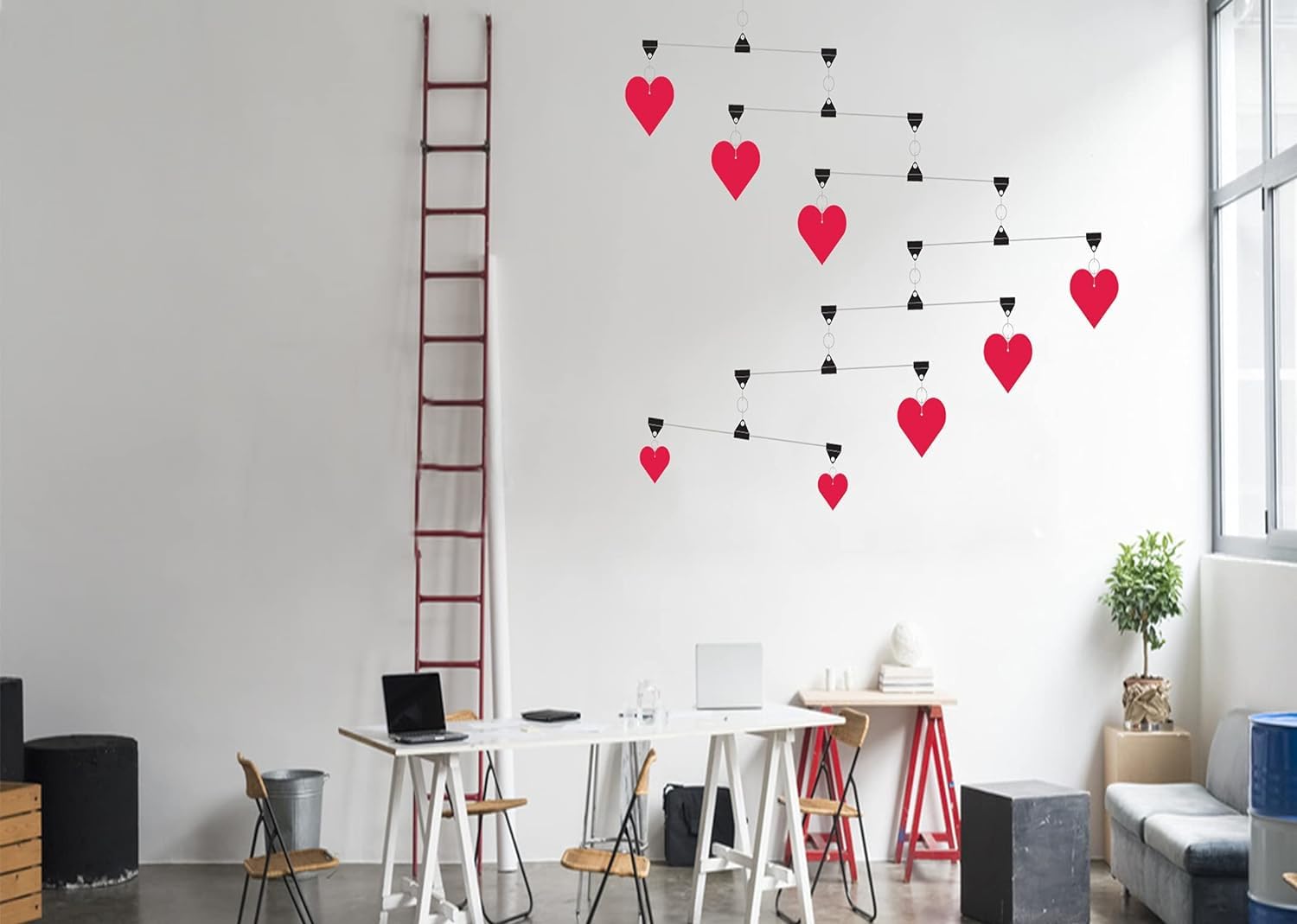 Hanging Art Mobiles - Hearts Decor Accents