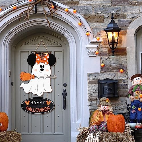 Cute Halloween Mouse Ghost Door Sign