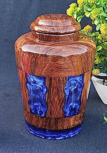 Rosewood Resin Cremation Urn with Personalization