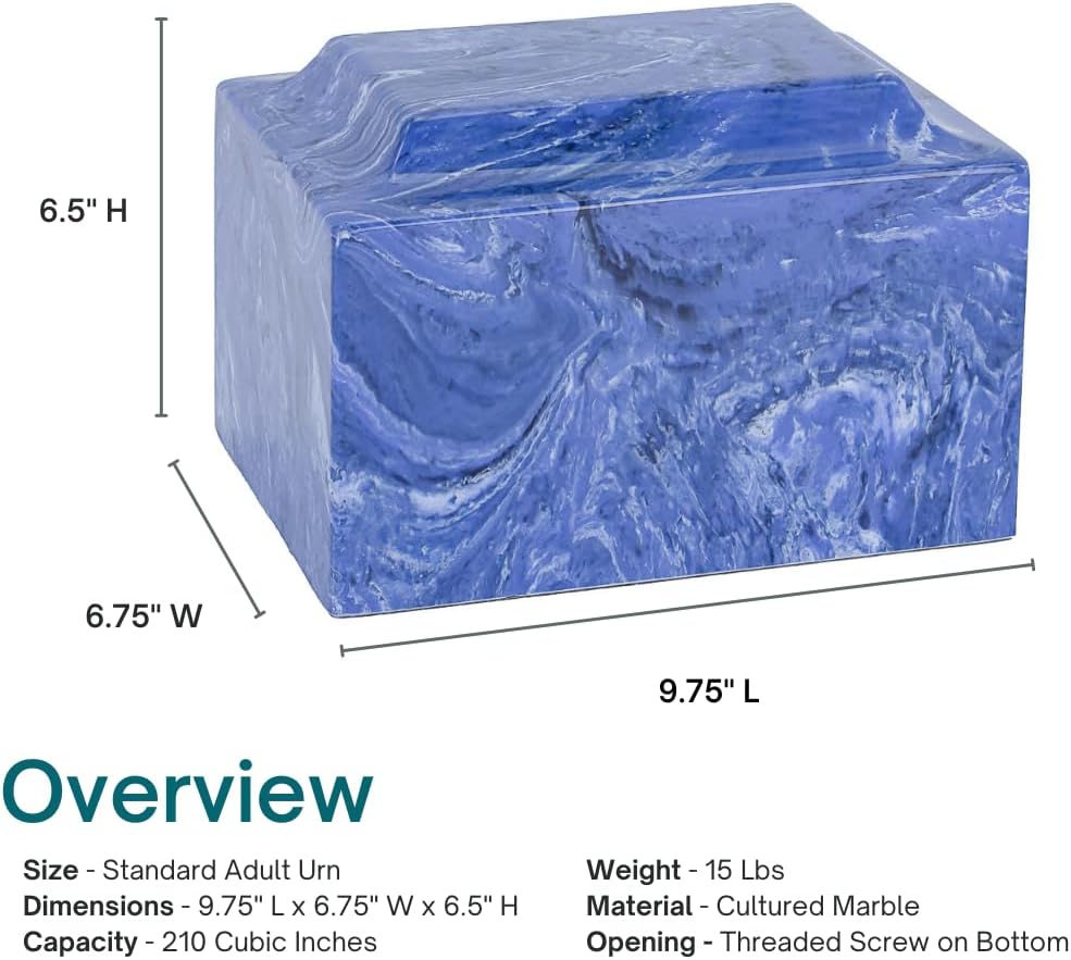 Carrera Classic Cultured Marble Cremation Urn