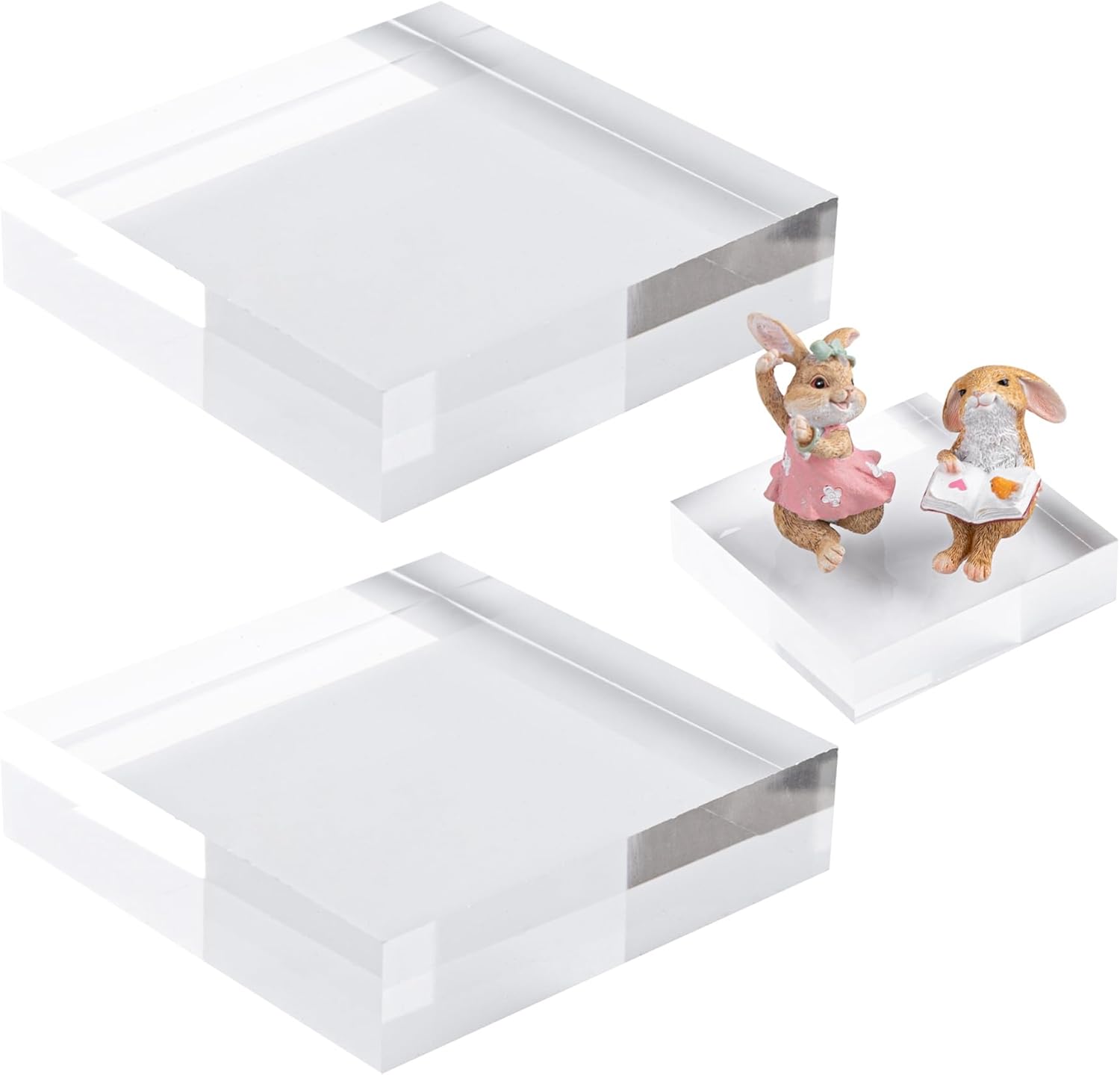 Framendino 2 Pack Acrylic Square Display Blocks