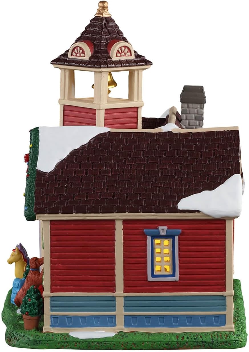 Lemax Bright Meadow Elementary School Wood Sculpture