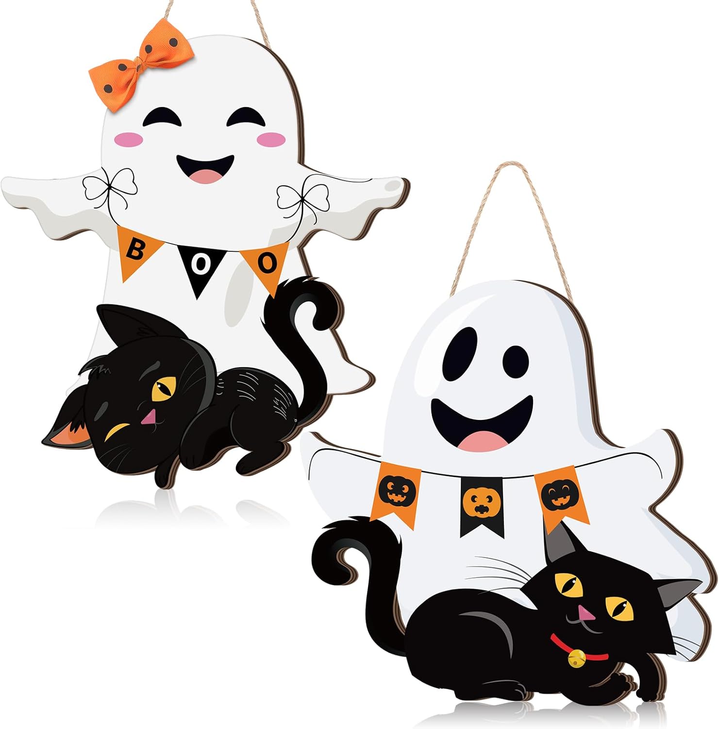 Leinuosen Halloween Ghost Witch Door Sign Decorations