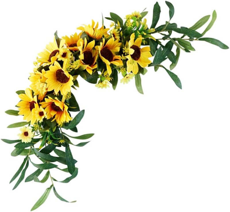 BESPORTBLE Artificial Sunflower Swag Door Decor Wall Hanging