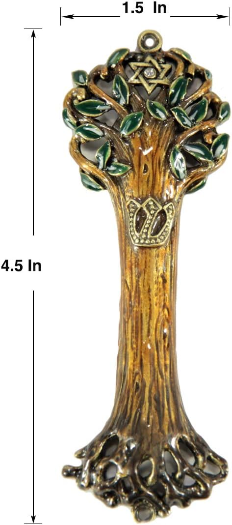 Mezuzah Case with Brass and Wooden Texture Design