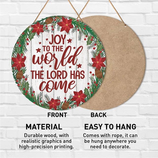 FemiaD 11 Inch Christmas Wreath Door Hanger Sign
