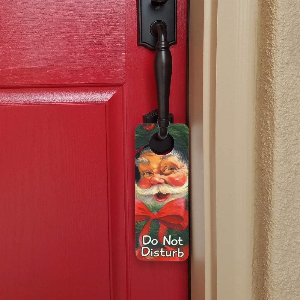Christmas Santa Wreath Door Knob Hanger Sign
