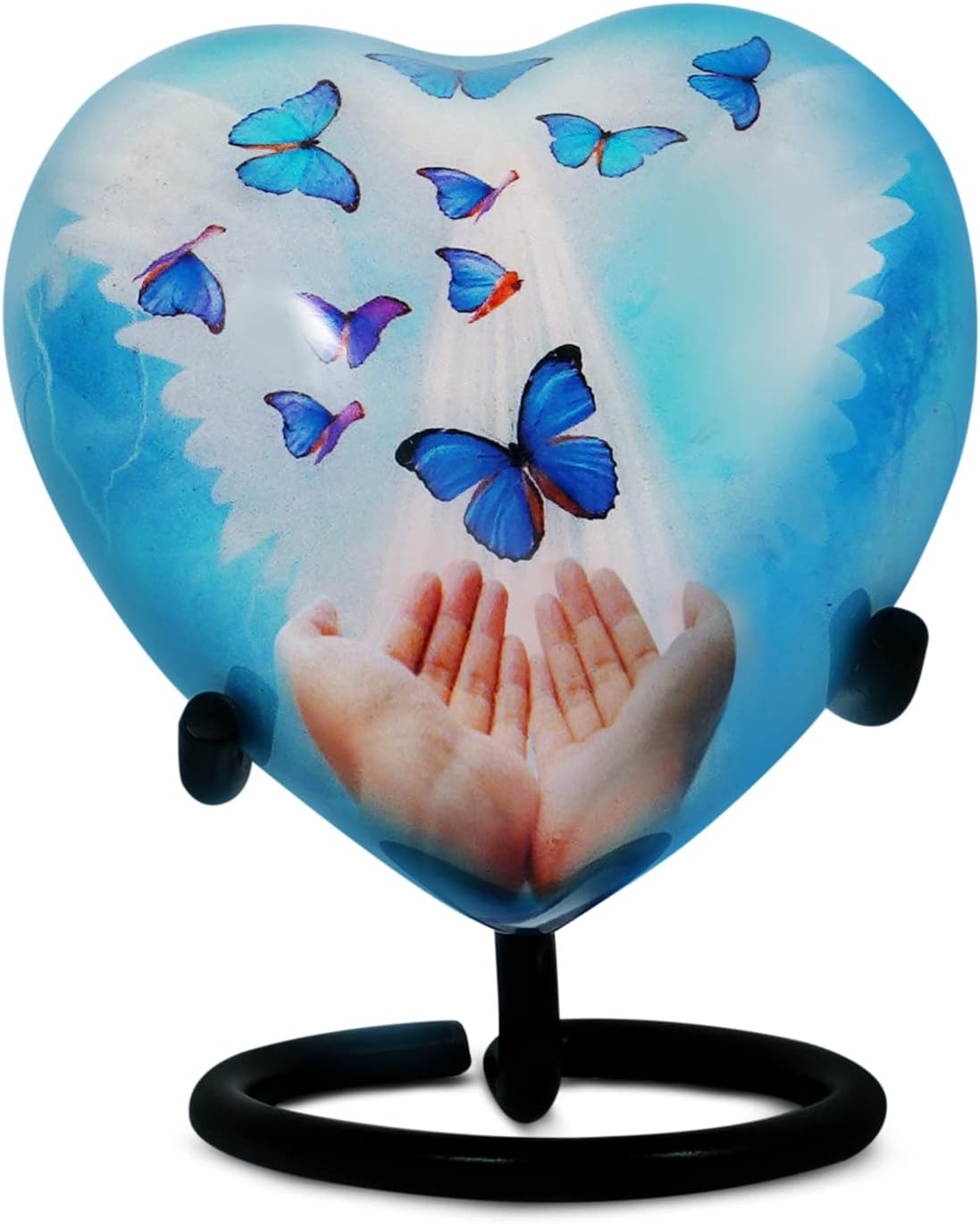 Heart Shaped Butterfly Urn for Human Ashes - Elegant and Durable