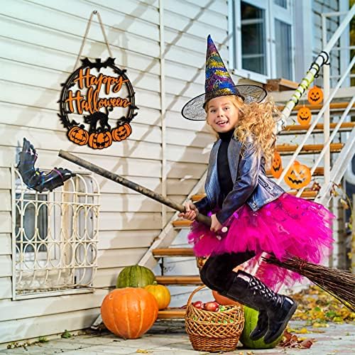 Bucherry Halloween Black Cat Pumpkin Door Sign