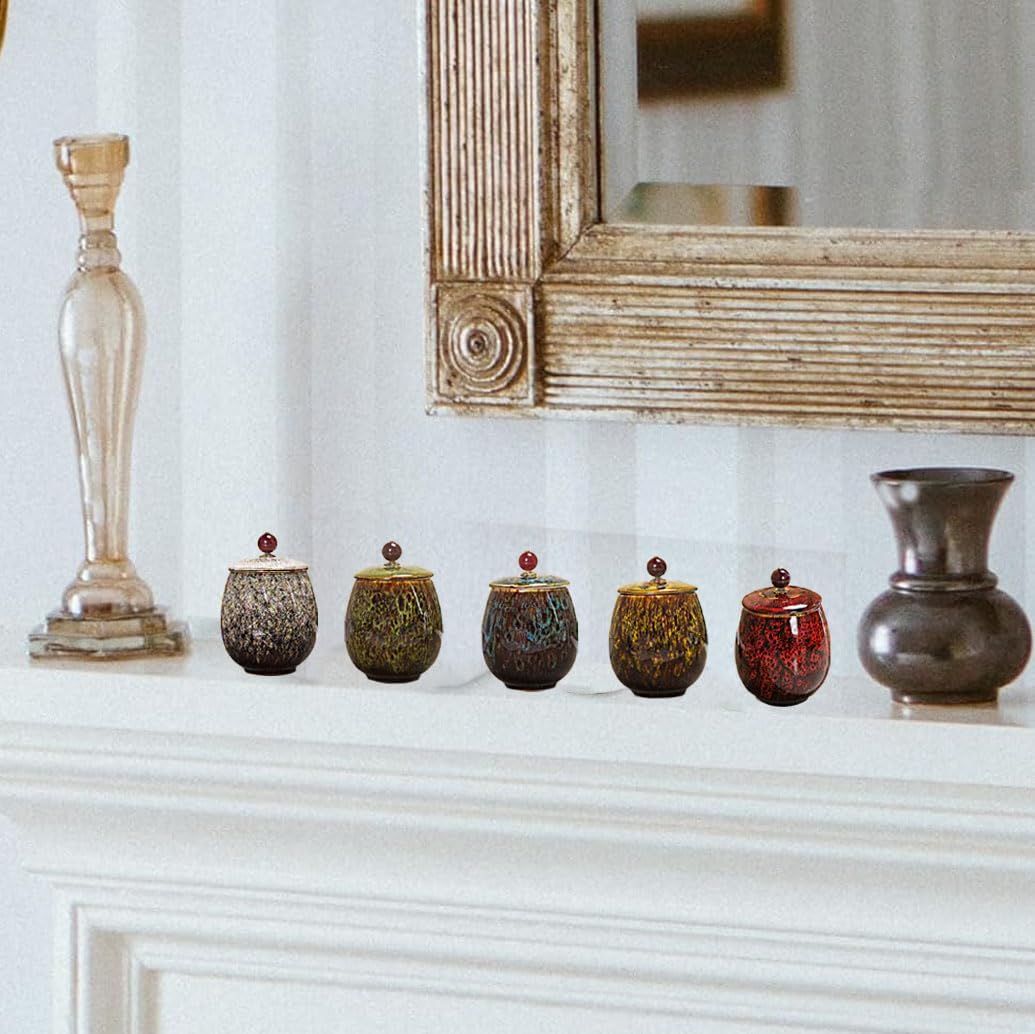 Small Ceramic Urn for Human Female Cremation Blue