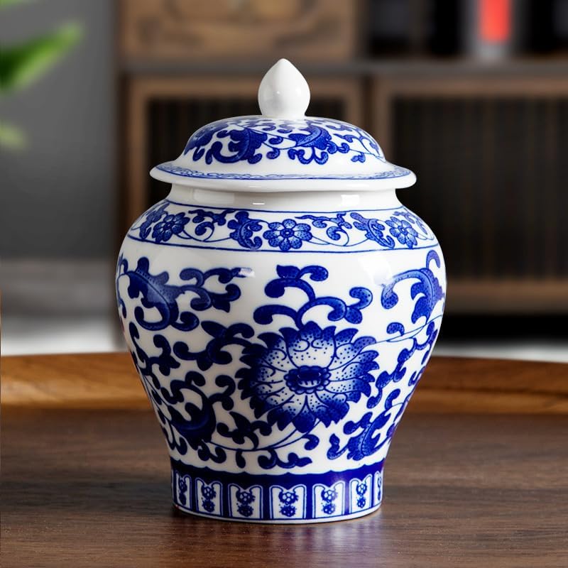 Plum Blossom Ceramic Small Urn for Pet or Human Ashes