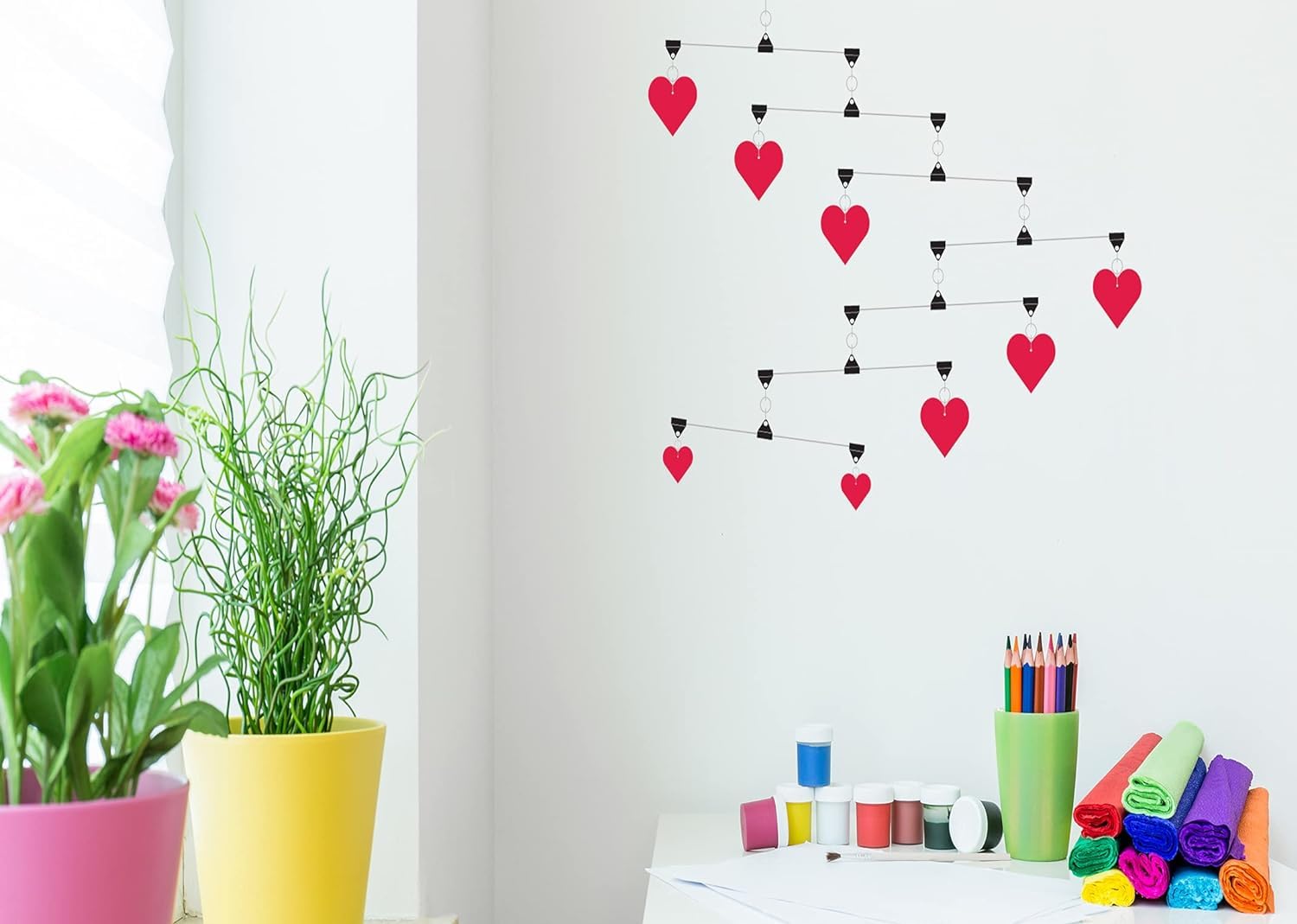 Hanging Art Mobiles - Hearts Decor Accents