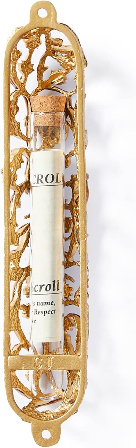 Grapes on Vine Mezuzah Case 6 Inch Decor