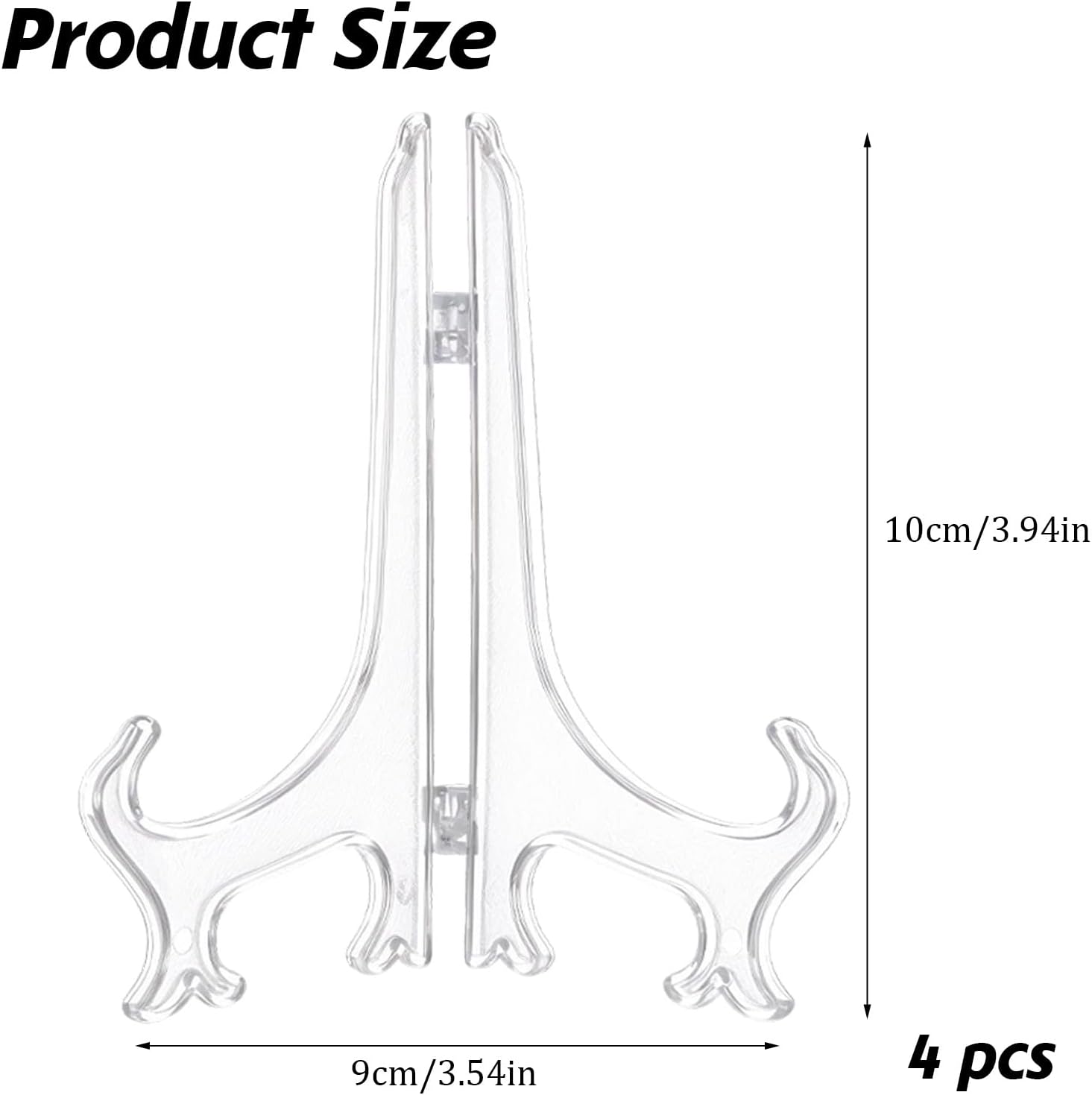 4 Pcs Clear Acrylic Easels for Displaying Photos and Art