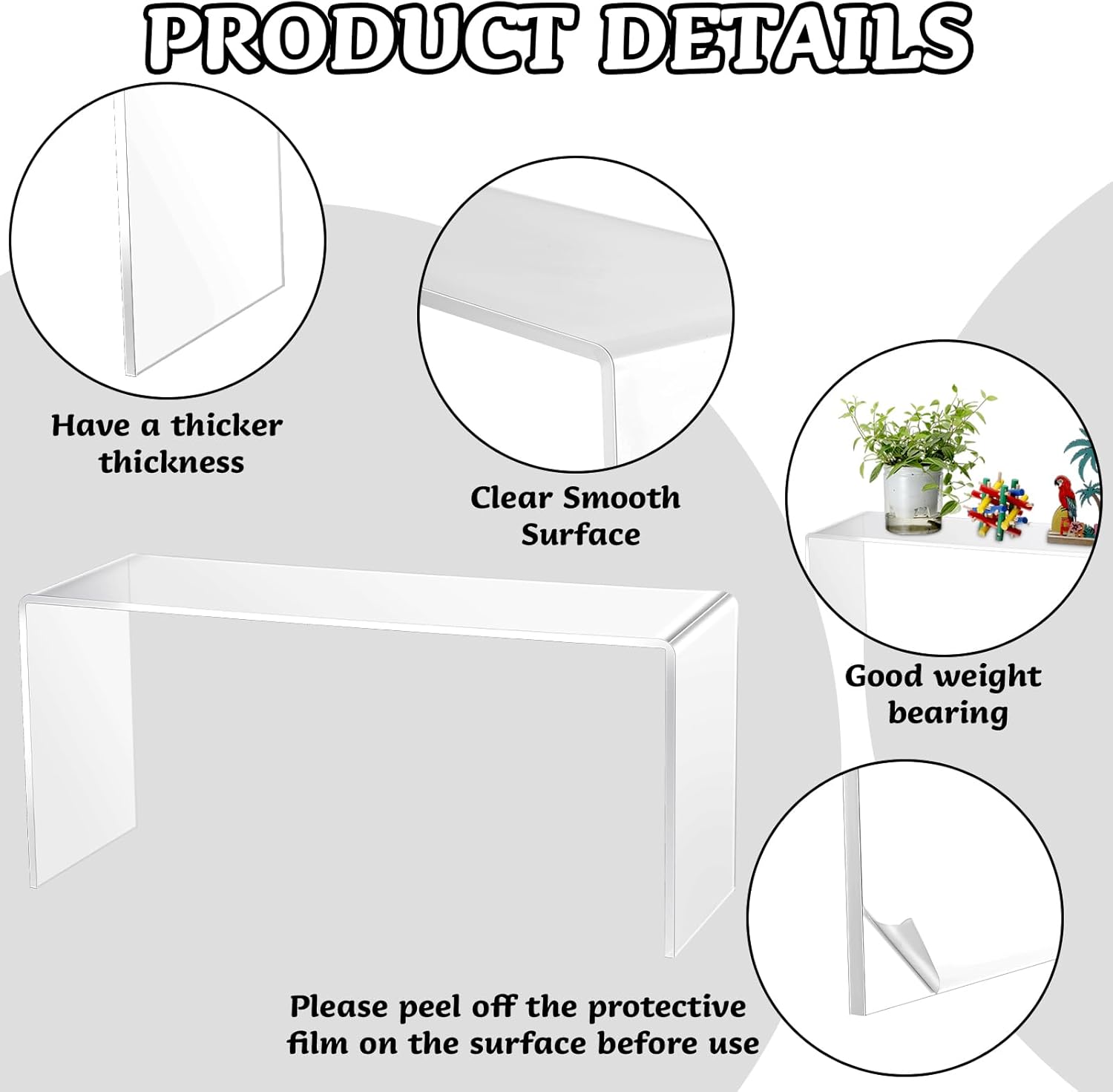 Soaoo 4pcs Clear Acrylic Display Riser Stand for Cupcakes and Collectibles