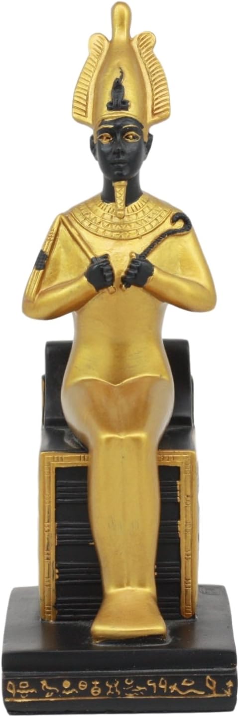 Ebros Egyptian God Osiris Seated On Throne Statue