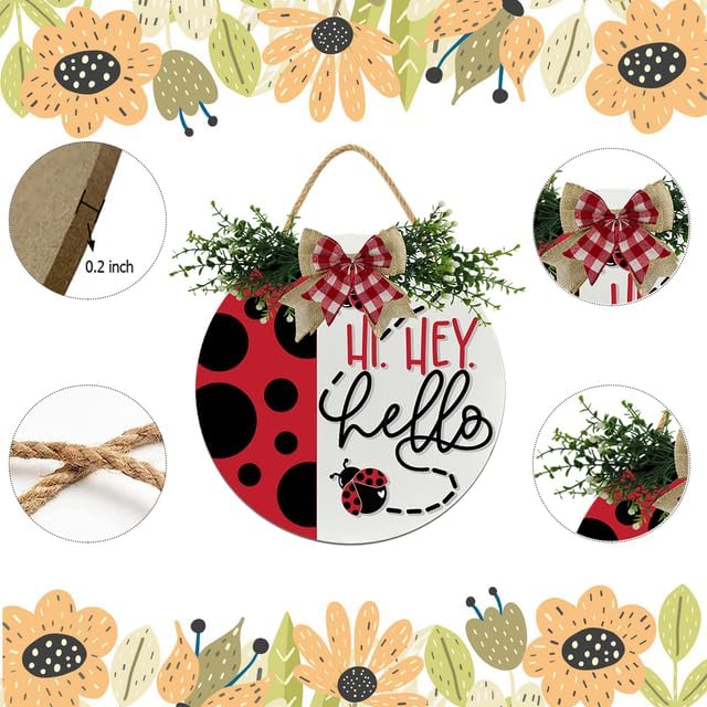 Boylee Rustic Wooden Spring Wreath Door Sign