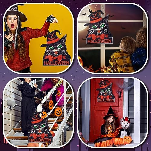 Boao Halloween Front Door Sign Wall Wreath