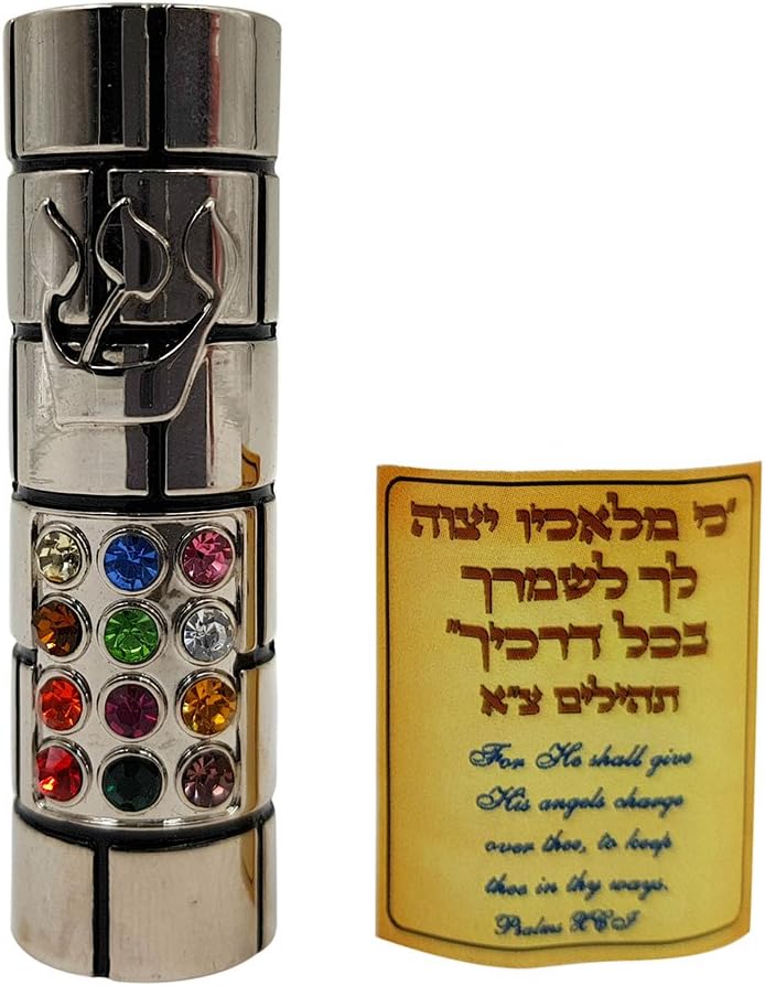 Protection Car Mezuzah with Travelers Prayer Scroll from Jerusalem