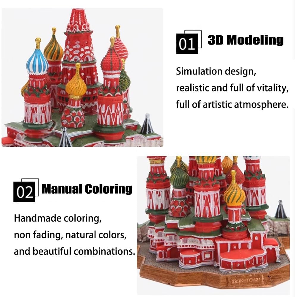 Russia St Basils Cathedral Resin Statue Collectible Home Decor