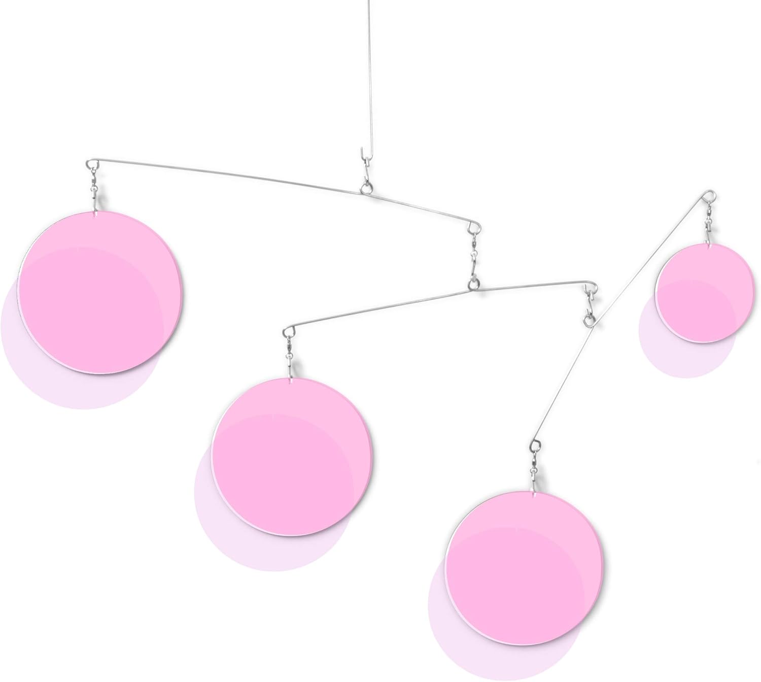 Charming Clear Pink Kinetic Mobile - Mid Century Modern Decor