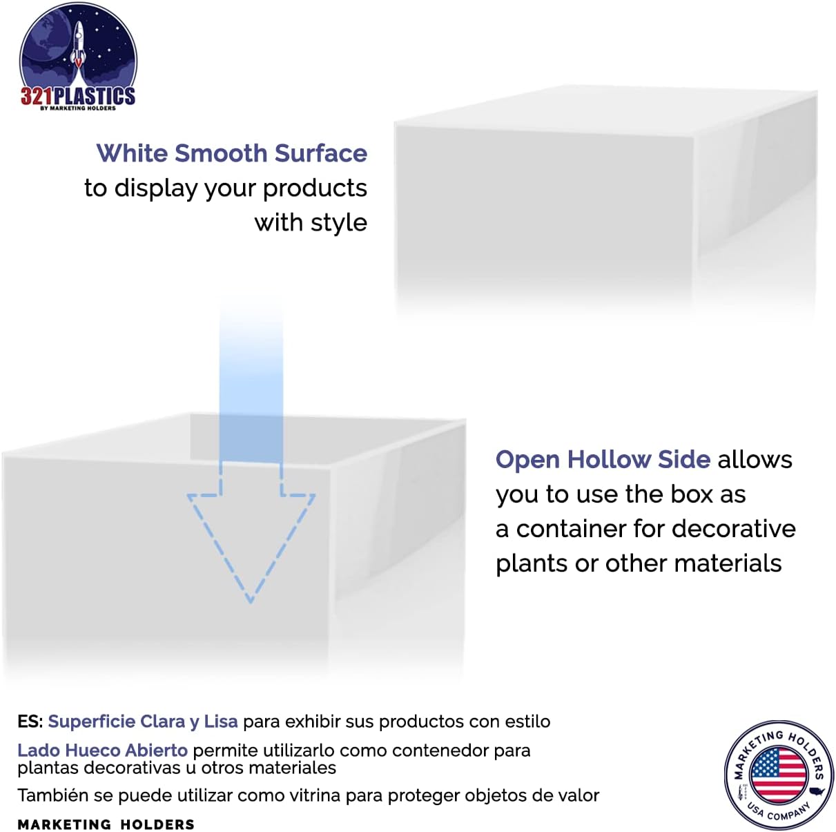 Elevated Acrylic Display Box 12x12x24 Inch Pedestal