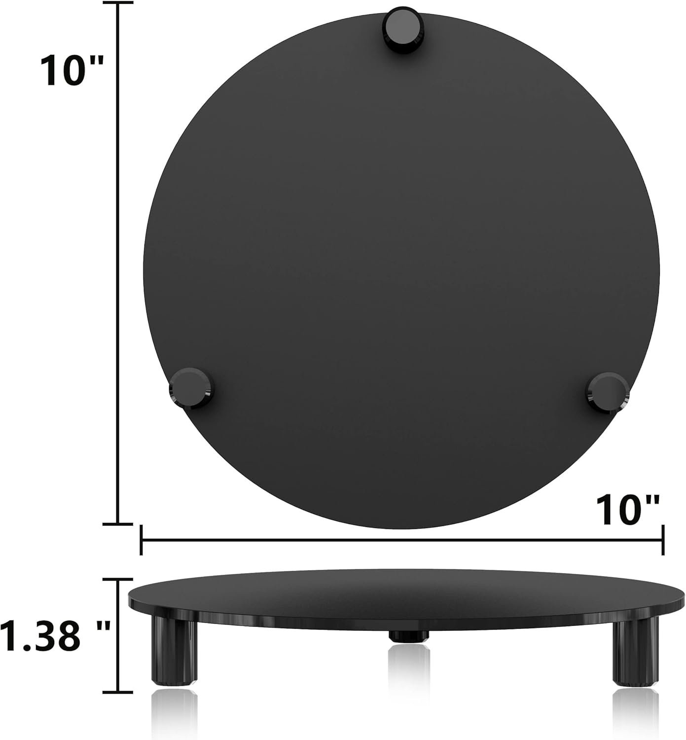 Modern Acrylic Display Riser 10 Inch 2-Pack Black