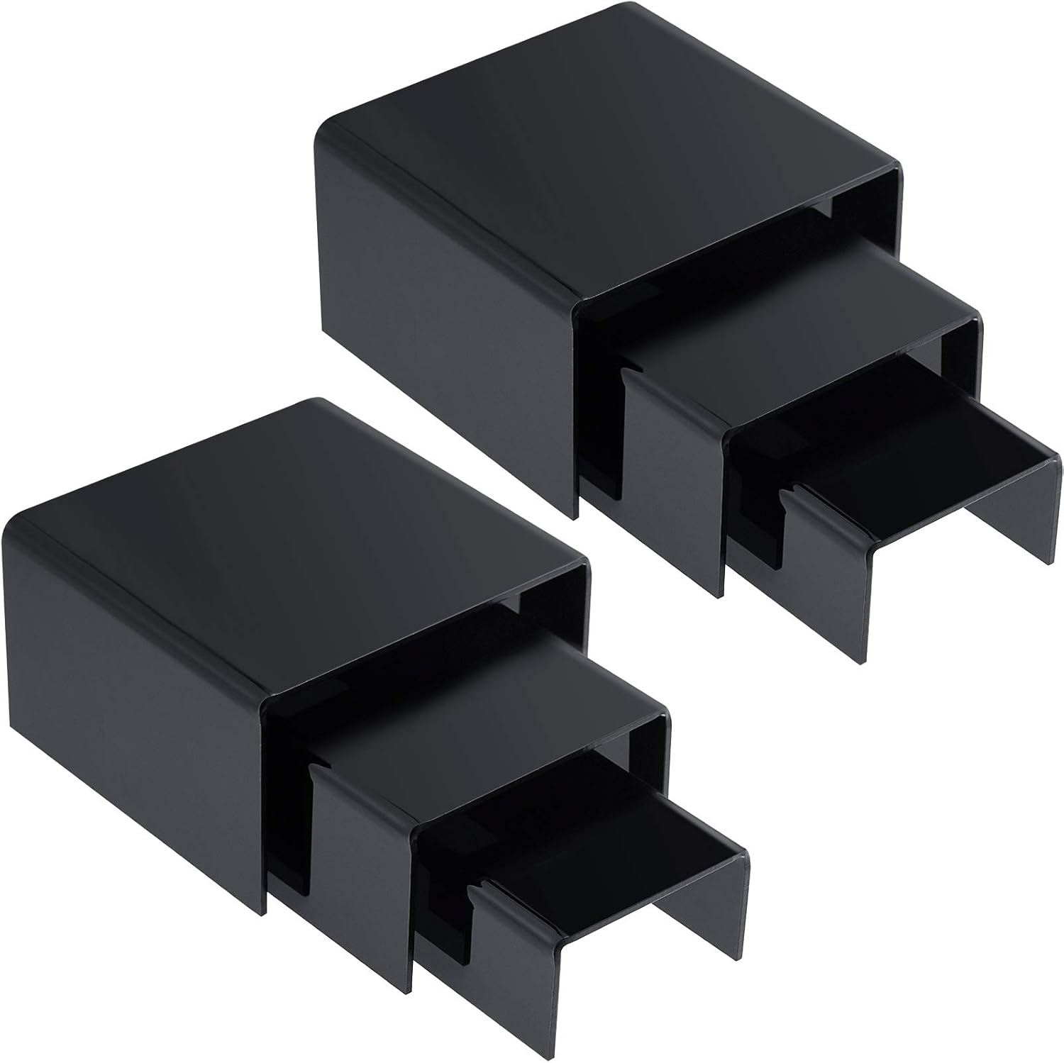Chuangdi 2 Sets Acrylic Display Risers Black
