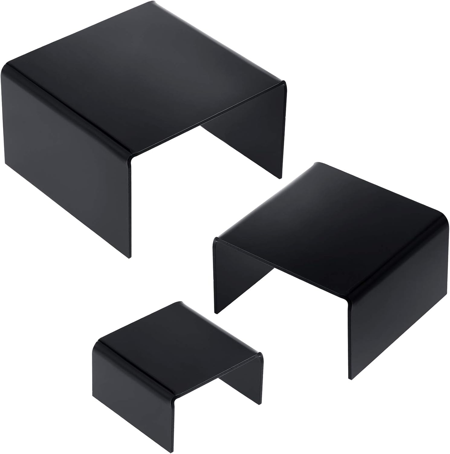 Chuangdi 2 Sets Acrylic Display Risers Black