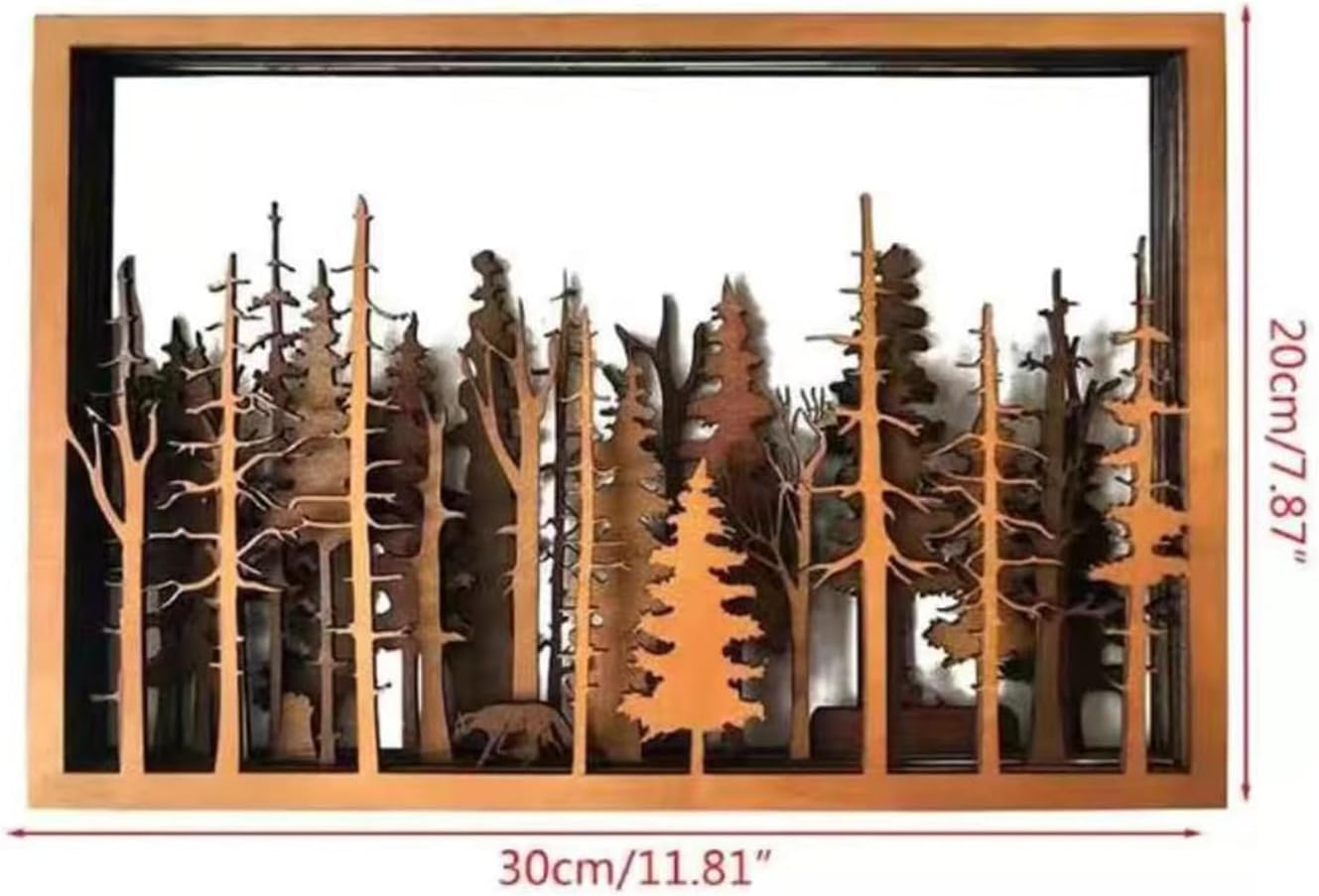 Meokro 7-Layer Fox Wall Art Decor Wooden Farmhouse Sculpture