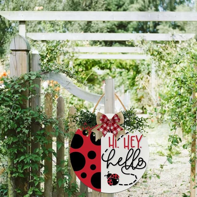 Boylee Rustic Wooden Spring Wreath Door Sign