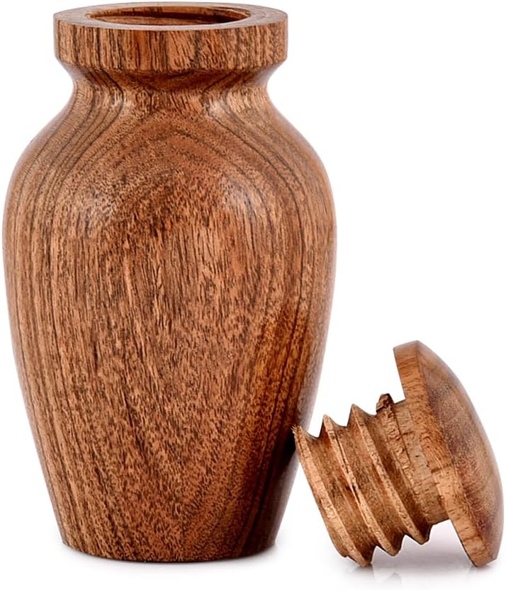 NIRMAN Acacia Wood Urns for Cremated Ashes