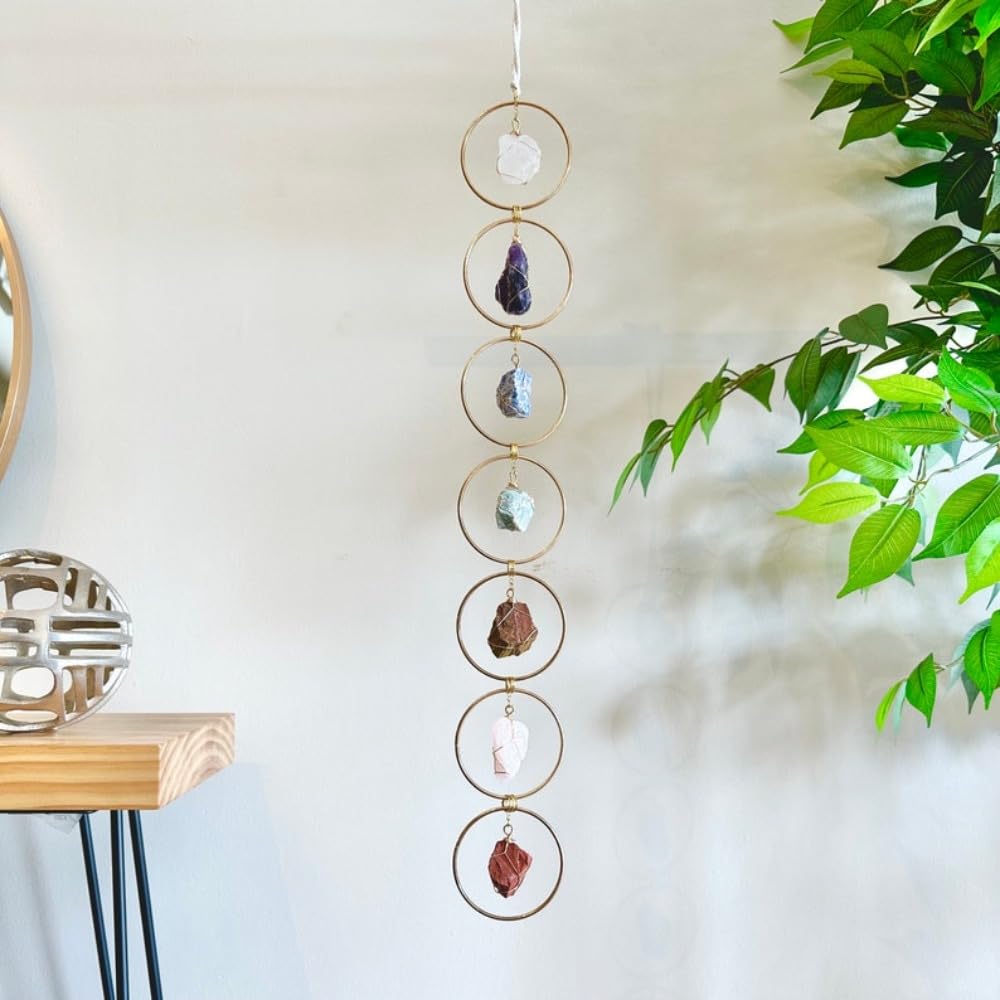 7 Circle Crystal Hanging Mobile Boho Suncatcher Decor
