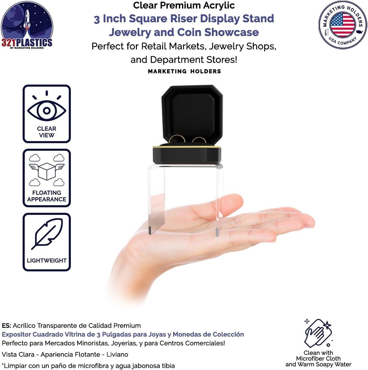 Marketing Holders 4 Pack Acrylic Riser Display Stand