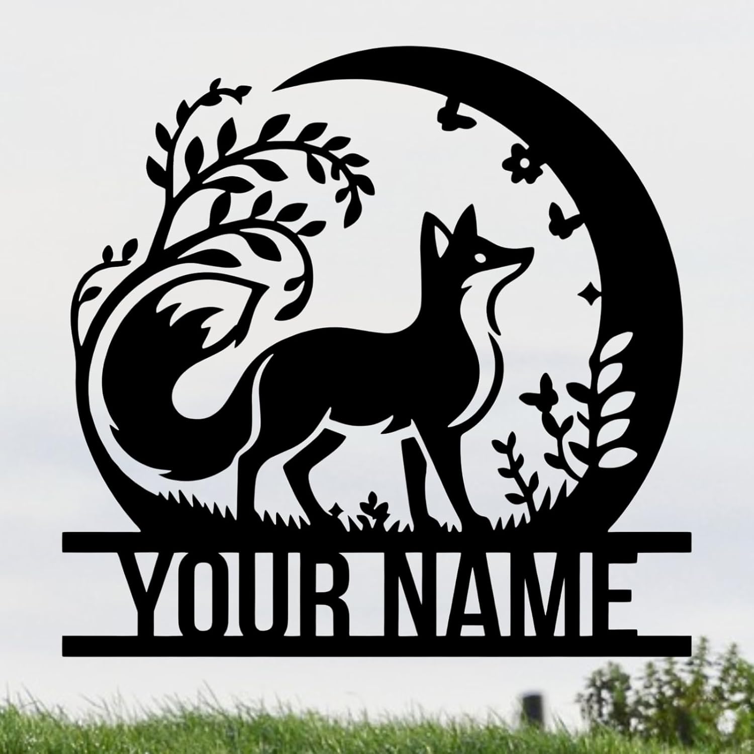 Houdoum Personalized Metal Fox Wall Art