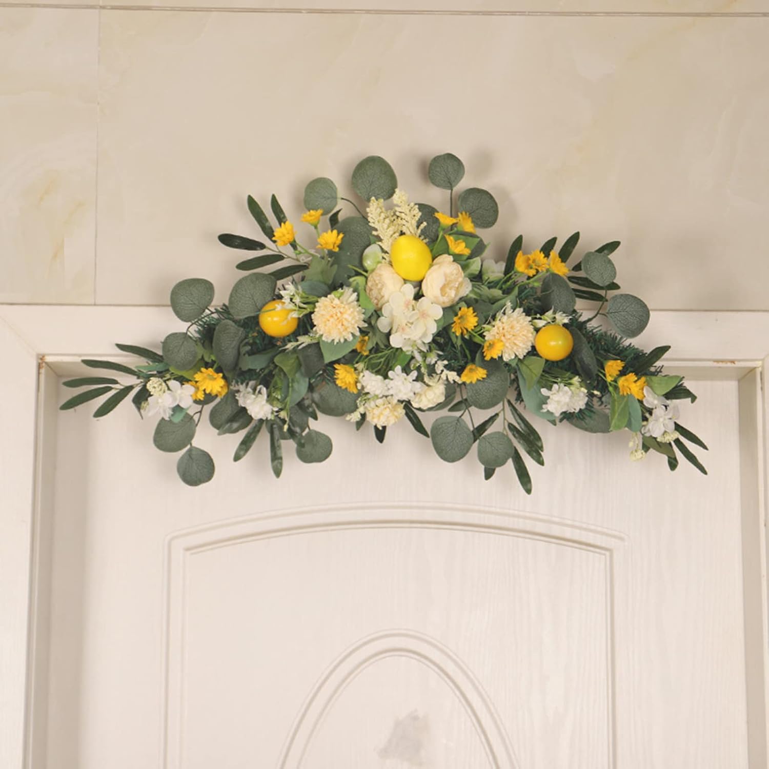 Belupai 275in Artificial Peony Daisy Swag with Lights
