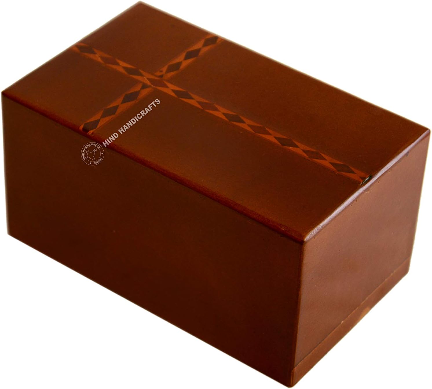 Wooden Cremation Urn for Adult Ashes - Handcrafted Hardwood with Cross