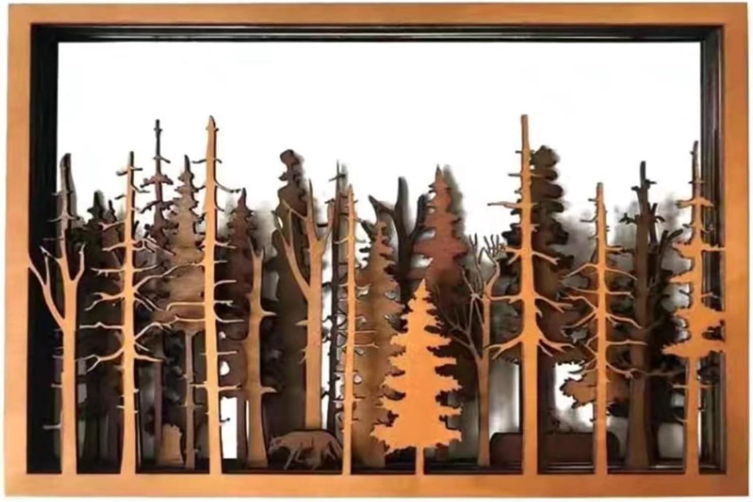 Meokro 7-Layer Fox Wall Art Decor Wooden Farmhouse Sculpture