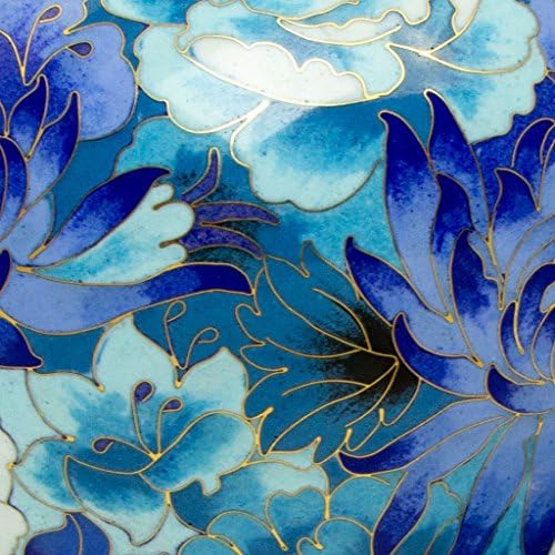 105in Handcrafted Floral Cremation Urn - Decorative Blue Metal
