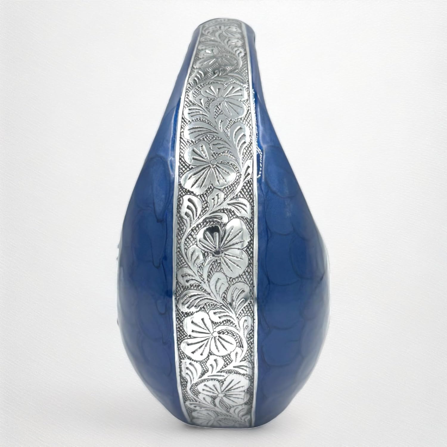 Elegant Blue Teardrop Cremation Urn for Human Ashes