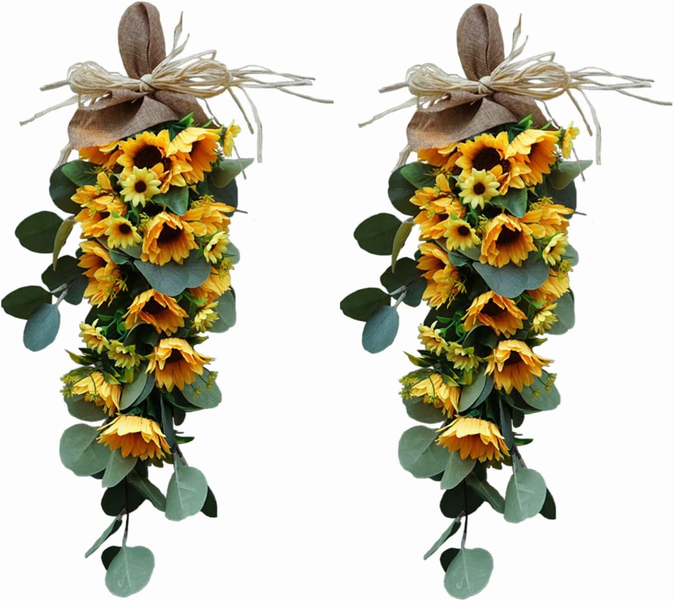 2PCS Artificial Sunflower Swag for Front Door and Wall