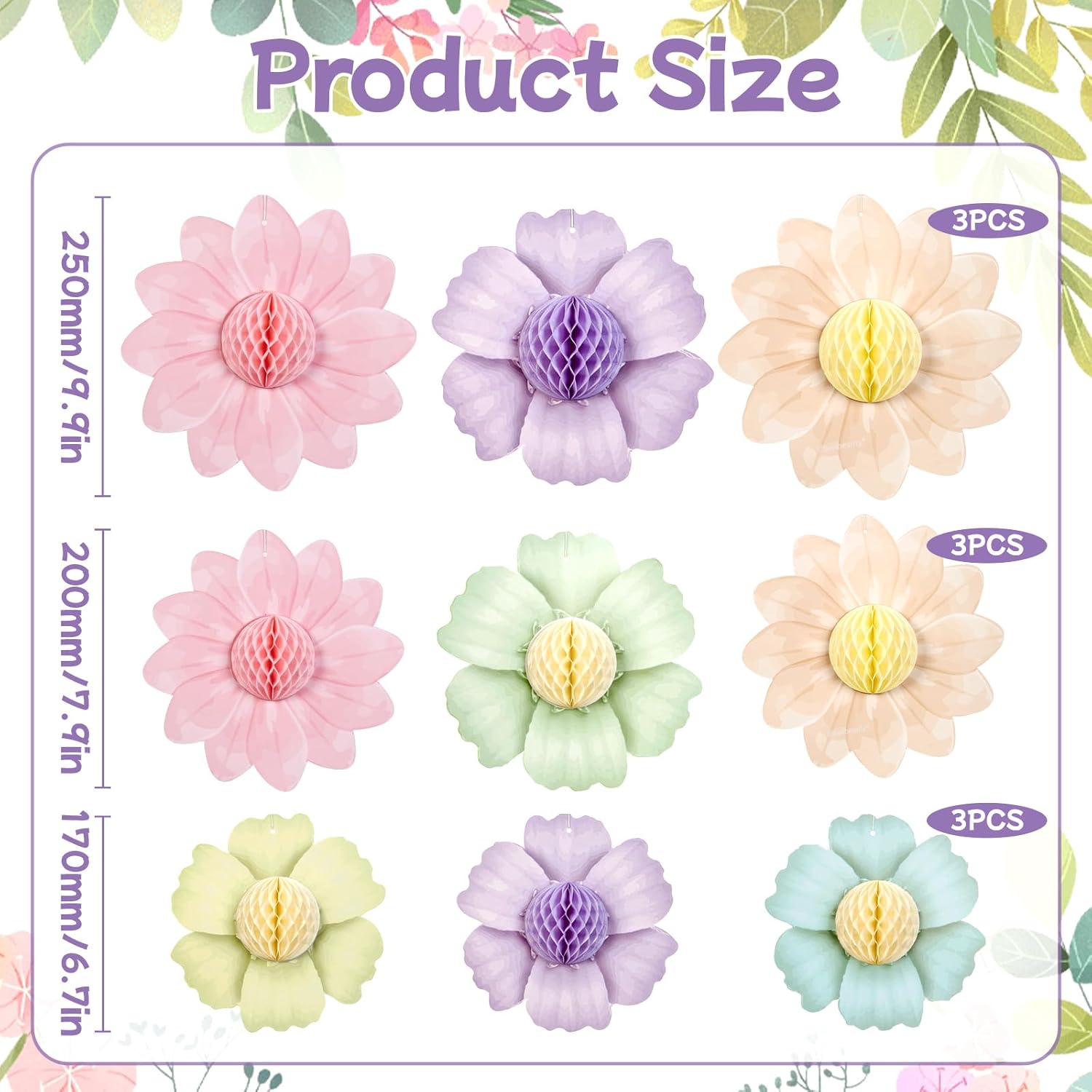 Paper Jazz 9PCS Pastel Honeycomb Butterfly Party Decorations