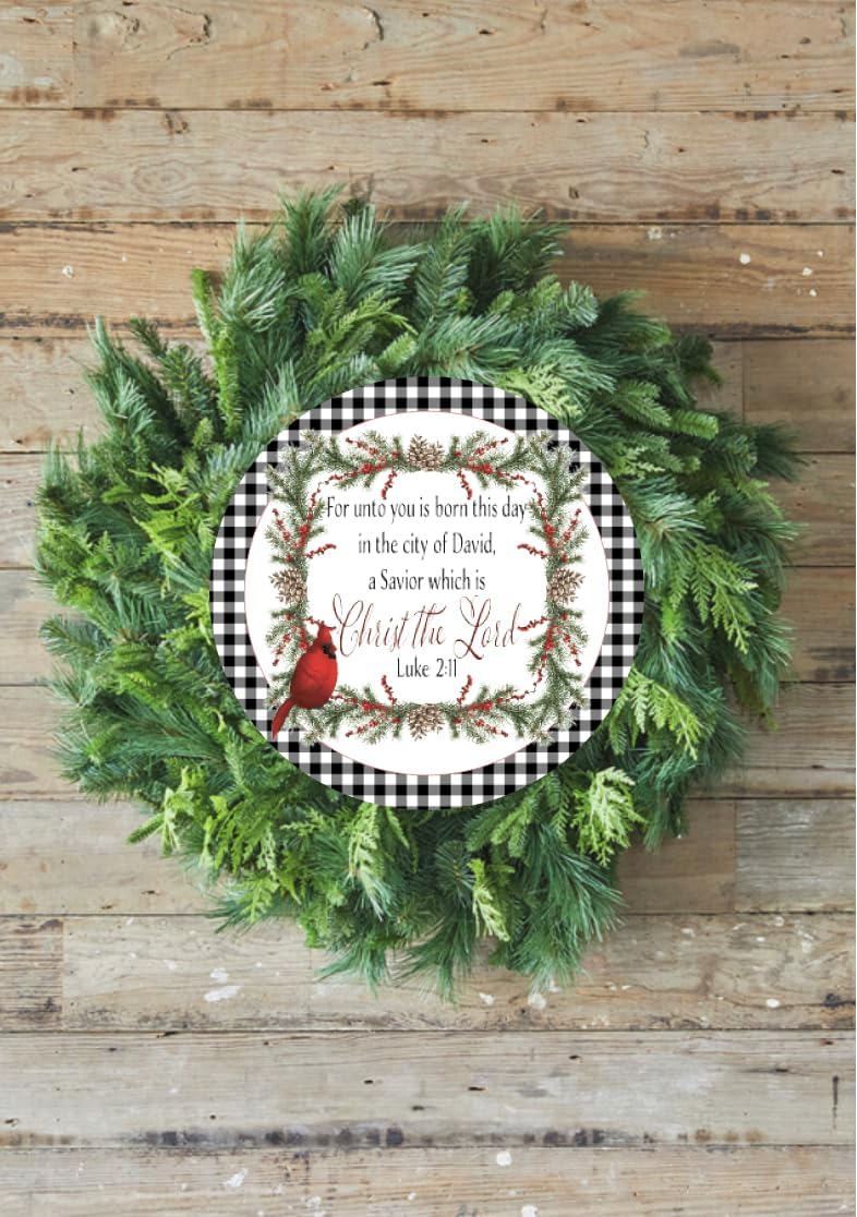 Michelles aDOORable Creations Red Cardinal Christ The Lord Round Sign