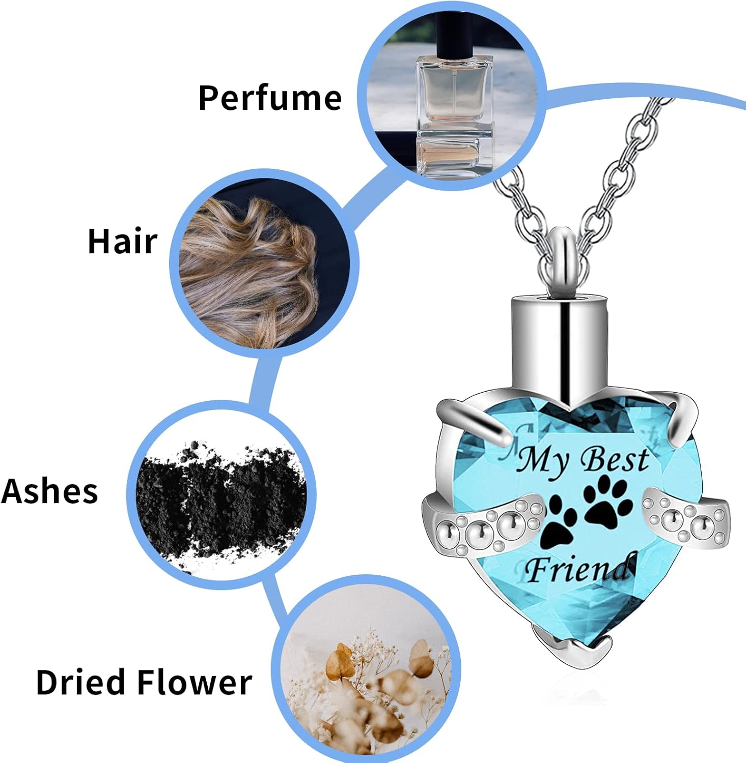 Antescort Ceramic Pet Ash Urn with Rabbit Ear Design Blue