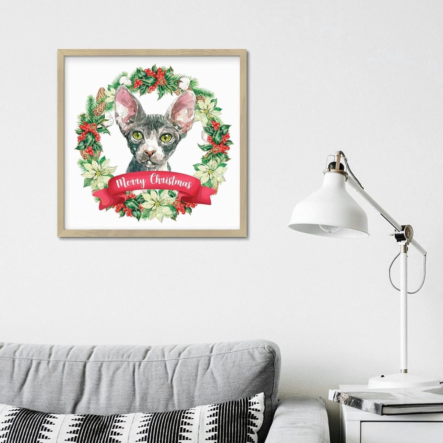 Winter Door Hanger Wreath Wooden Plaque with Frames